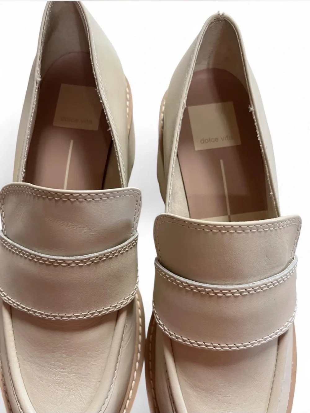 Dolce Vita Yanni Platform Penny Loafer Ivory Cream 6.5 NWOT